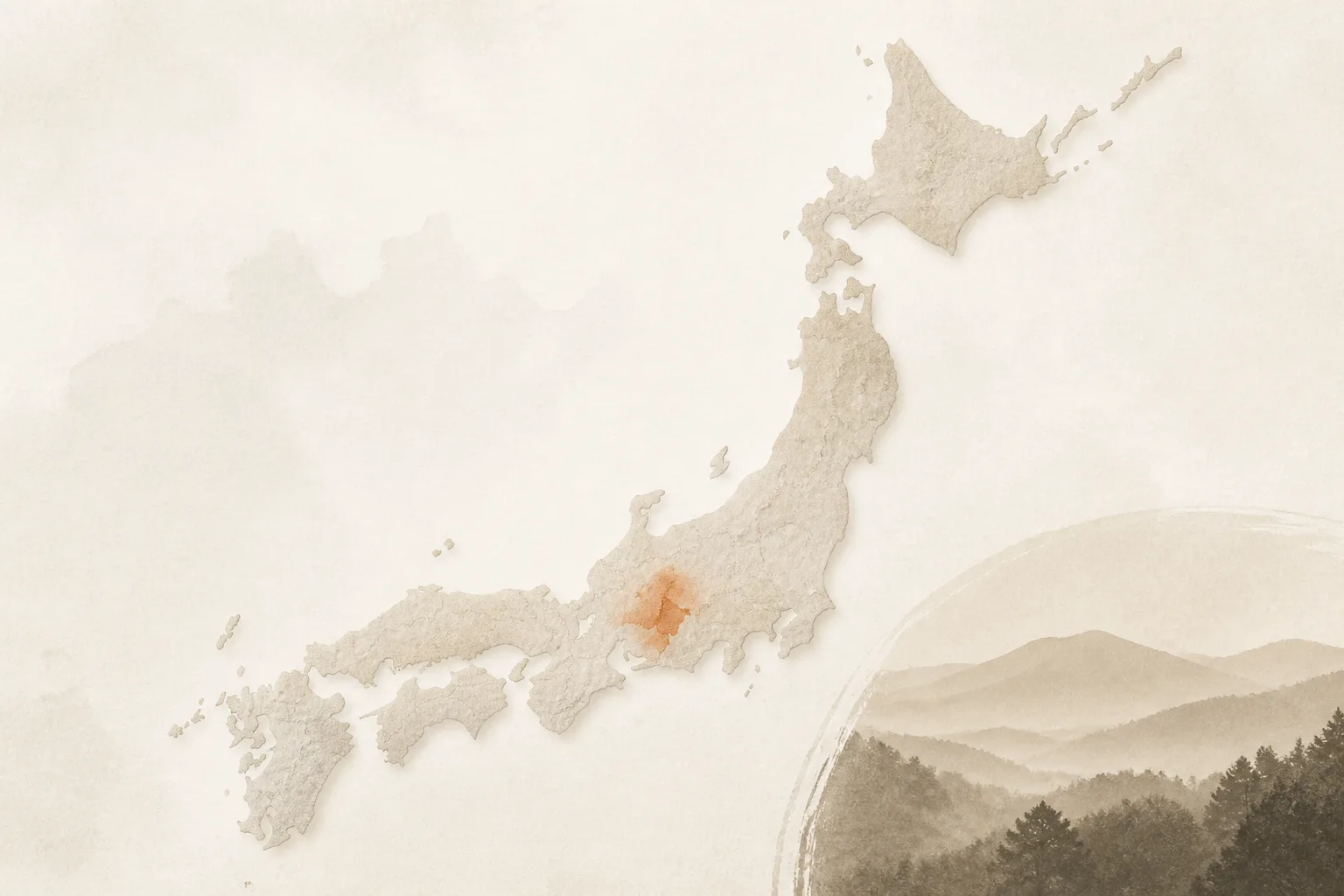 多治見の美濃焼と穴窯を歩く、火の記憶のクラフトルートの日本位置を示す編集地図