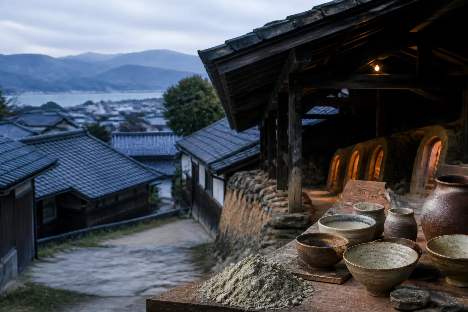 萩の窯元地区をテーマにした編集画像