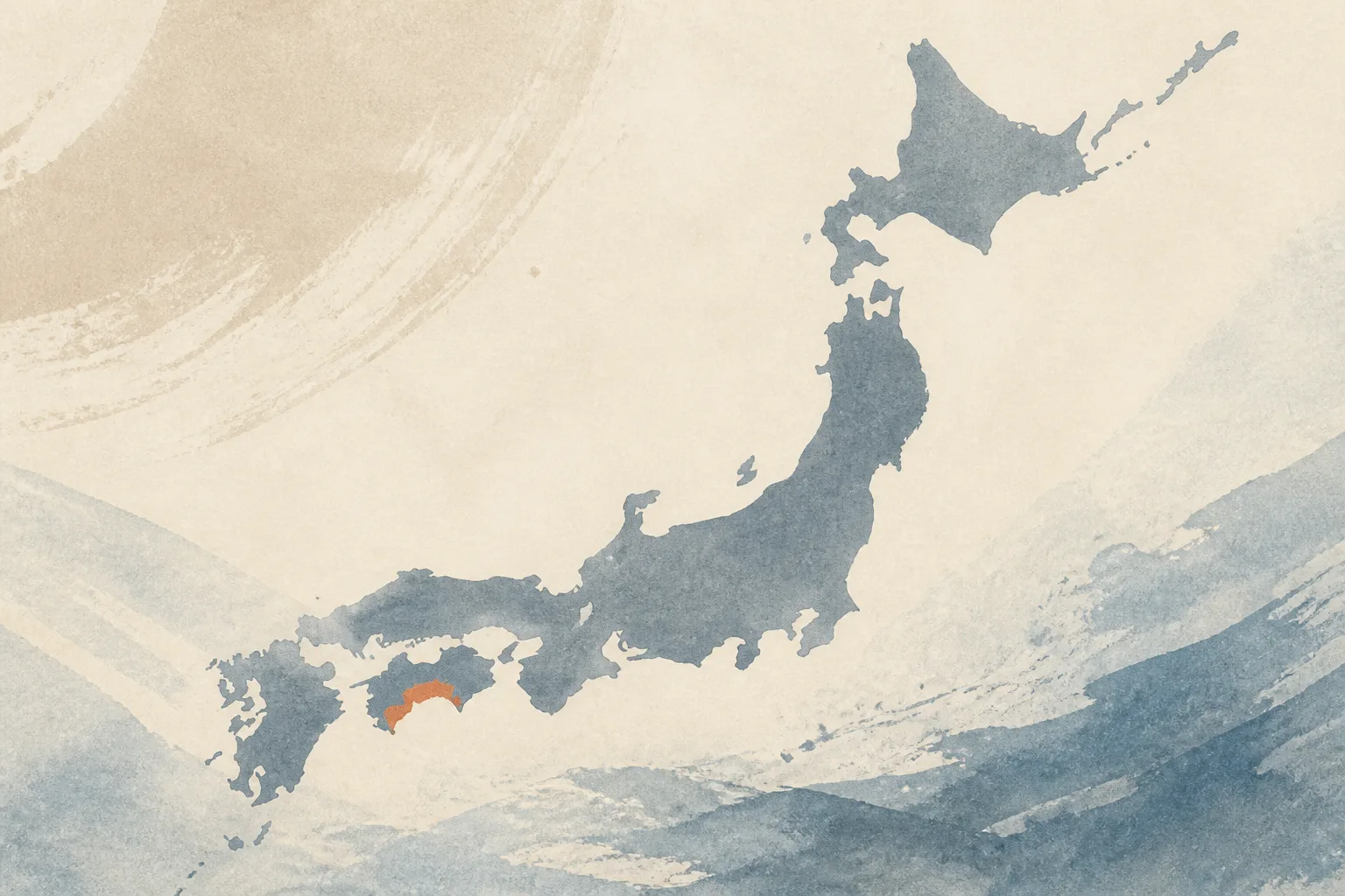 日本地図上の高知の位置