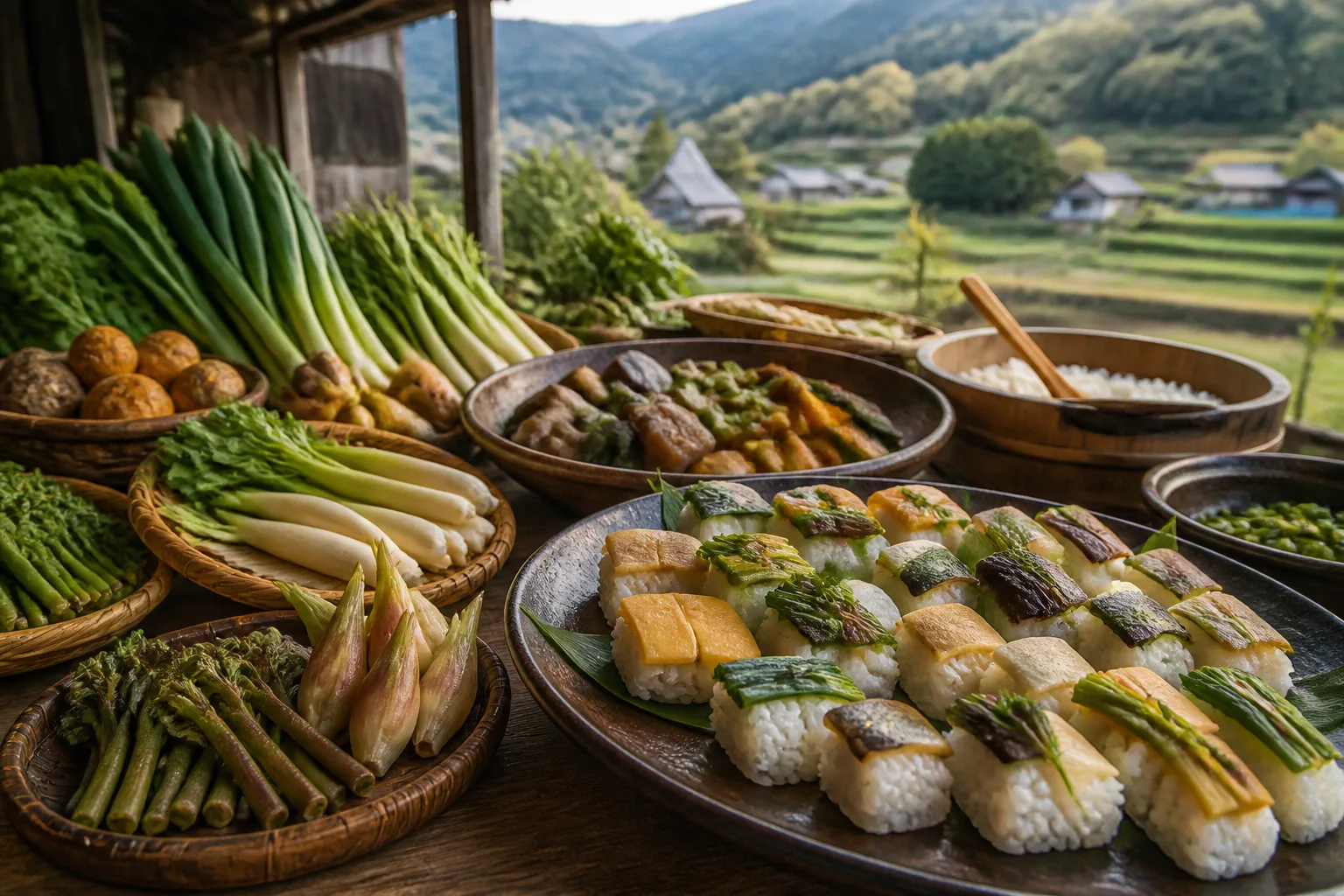 高知の野菜と田舎寿司